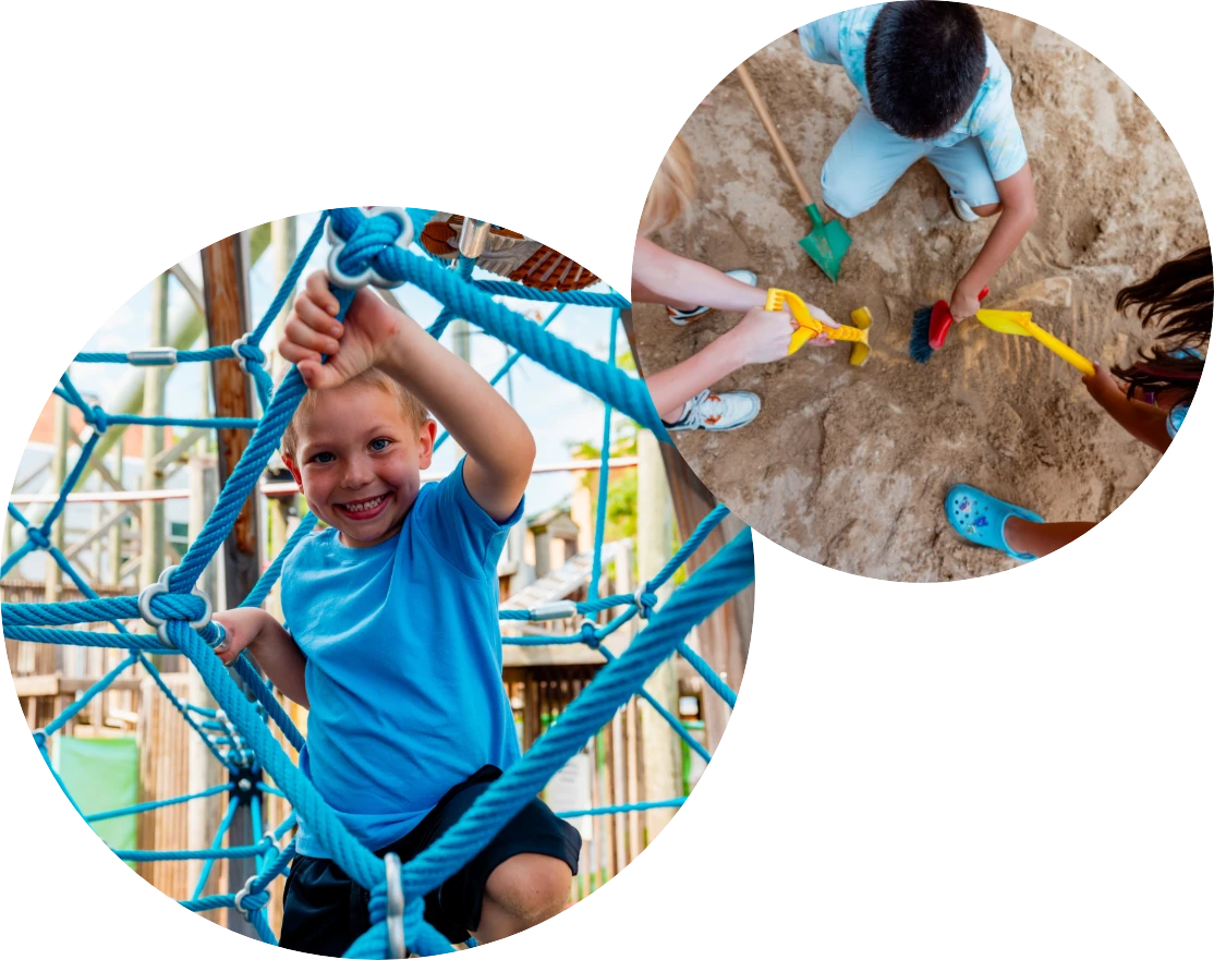 kids playing in outdoor play area